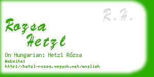 rozsa hetzl business card